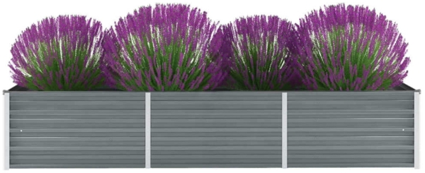 vidaXL Garten-Hochbeet Verzinkter Stahl 240 x 80 x 45 cm Grau 44842