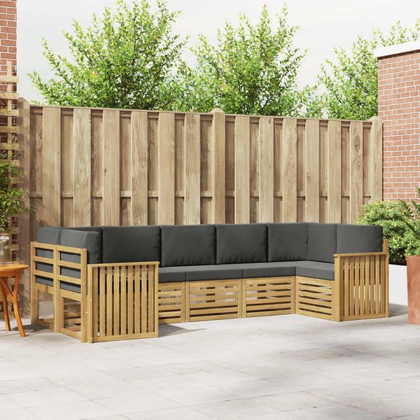 vidaXL Outdoor-Sofagarnitur 7 pcs Weiß und Anthrazit 3392432