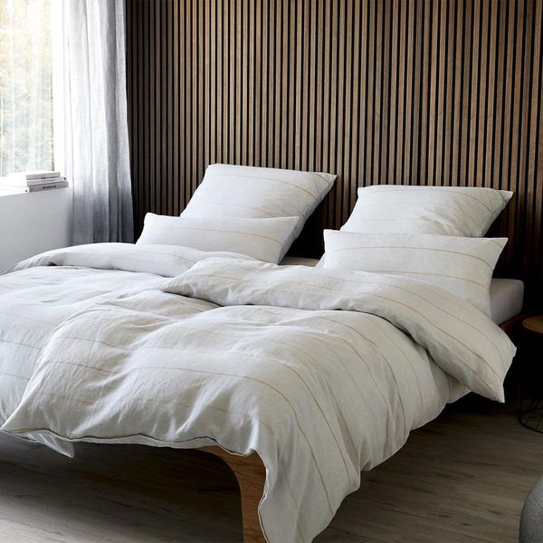 elegante Halbleinen Bettwäsche Balance kurkuma | 135x200 cm + 80x80 cm