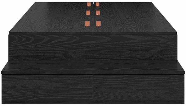 vidaXL Bett mit Stauraum Schwarz Eichen-Optik 236.5 x 80 x 31.5 cm 3335598 Bild 3