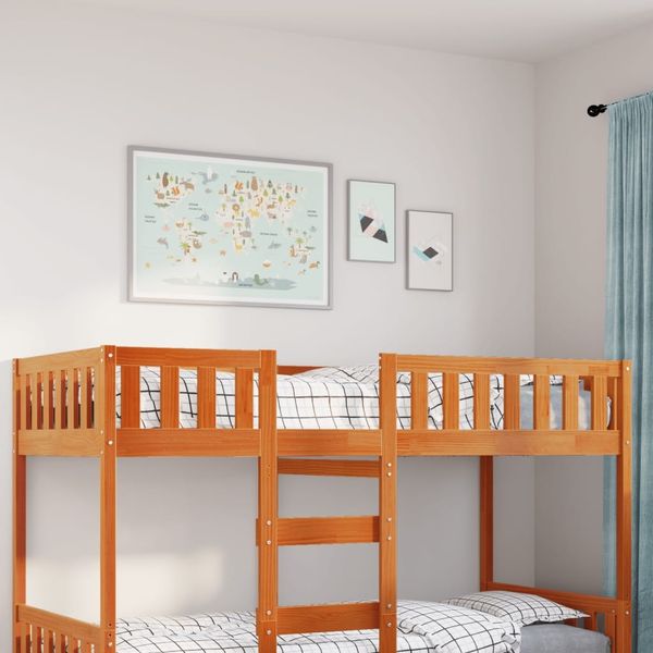 vidaXL Kinderbett ohne Matratze Wachsbraun 90x190 cm Massivholz Kiefer 855020