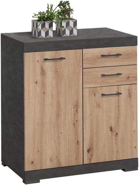Kommode >BRISTOL 2 XL< in Matera-Artisan Eiche - 80x89,9x49,9cm (BxHxT)