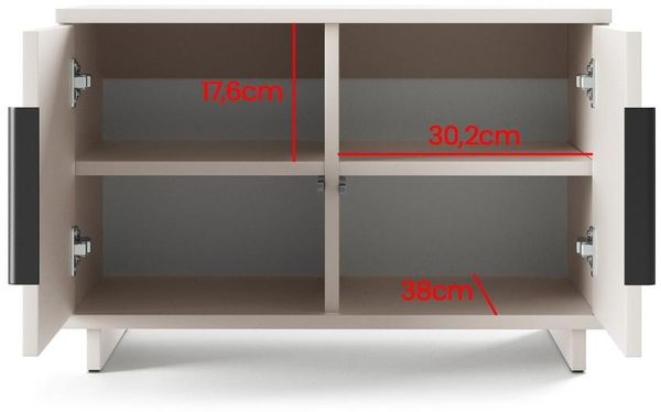 Garderoben-Set Napoli Version 21: Eckschrank mit Polsterpaneelen, Schuhschrank Flur und Eingangsbereich (Cashmere/Trinity 16), 189 x 70 x 140 cm Bild 7