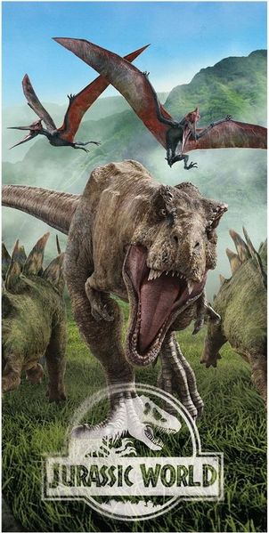 Jerry Fabrics Strandtücher Jurassic World T-Rex Minions Stuart 2er-Set Handtuch 70x140cm, Frottee (1-St)