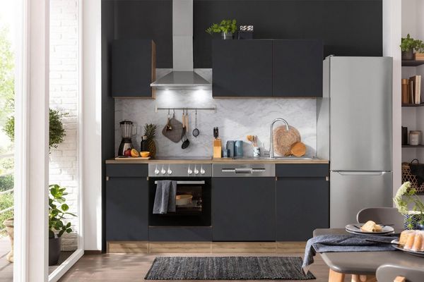 OPTIFIT Küchenzeile Roth, Breite 210 cm, wahlweise mit E-Geräten, Push-to-Open-Funktion