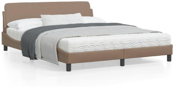 vidaXL Bettgestell "Dover" Cappuccino-Braun 160x200 cm Kunstleder 373222