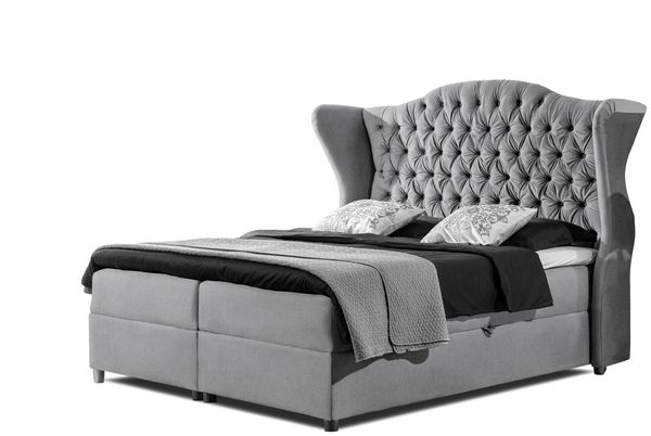99rooms Adele Boxspringbett Velours 140x200 cm Silber Bild 4