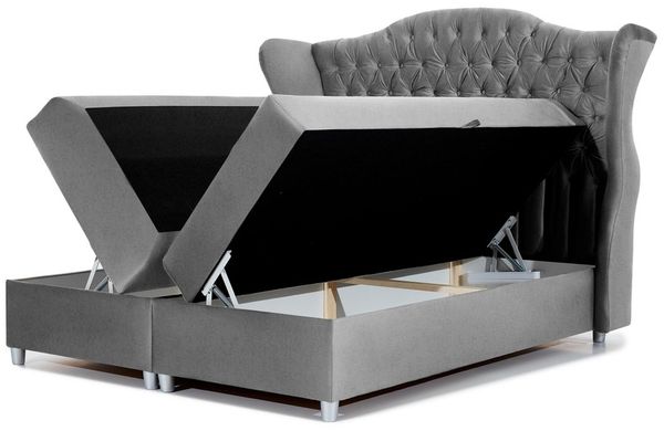 99rooms Adele Boxspringbett Velours 140x200 cm Silber Bild 3