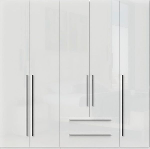 OTTO home Kleiderschrank Piano, UV lackiert, hochglänzend in beige oder weiß, FSC-zertifiziert (Made in Europe) in vielen Breiten, Höhe 224cm, mit Soft-Close Funktion, 2 Schubladen