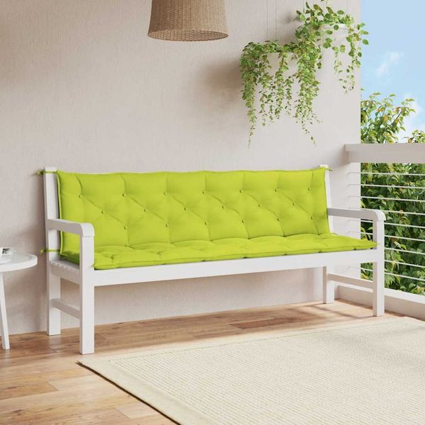 vidaXL Gartenbank-Auflage Hellgrün 200x(50+50)x7 cm Oxford-Gewebe 315051