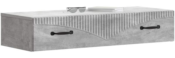 vidaXL Wandmontierter Beistelltisch Betongrau 87,5 x 34,5 x 17 cm 899008 Bild 2