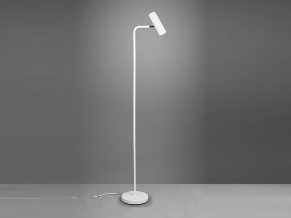 Stehlampe MARLEY in Weiß matt, Spot schwenkbar, Höhe 151cm