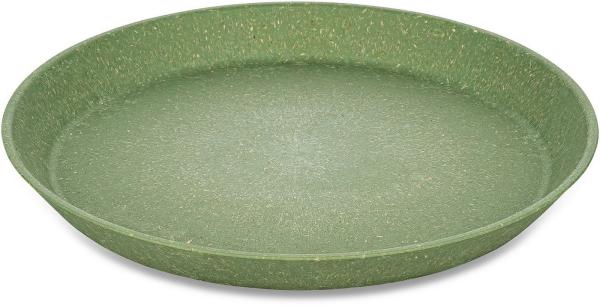 Koziol Kleiner Teller 4er-Set Connect Plate, Kuchenteller, Kunststoff-Holz-Mix, Nature Leaf Green, 20. 5 cm, 7100703