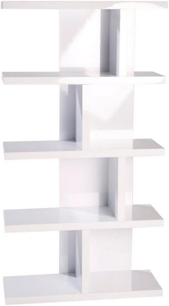 Lloret - Bücherregal, Büroregal mit 5 Böden und asymmetrsicher Fachteilung, weiss