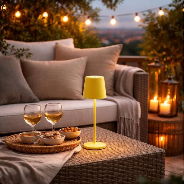 Brilliant LED Tischleuchte Kaami - mobile LED Außen Tischlampe, Dimmfunktion, mehrere Helligkeitsstufen, LED fest integriert, Warmweiß, mobile LED Außen Tischlampe, 37 cm, 310 lm, Touchdimmer, USB