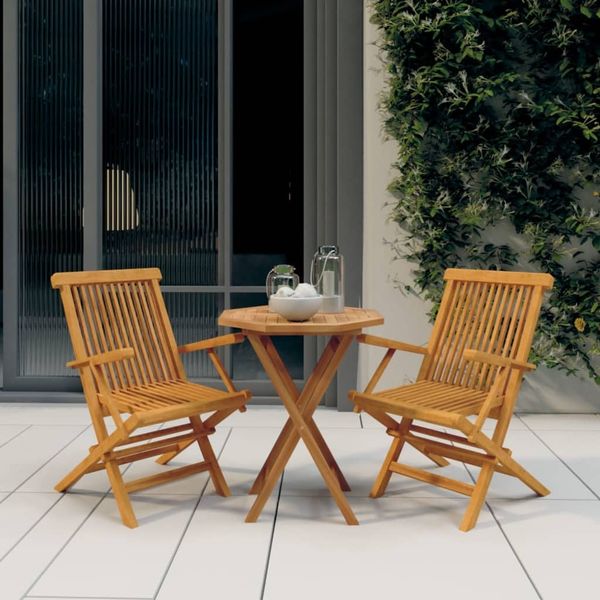 vidaXL 3-tlg. Garten-Essgruppe Massivholz Teak 3087191