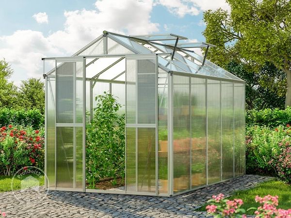 GFP Gewächshaus Picco 5 Aluminium-Rahmen 179 x 322 cm 6 mm Polycarbonat Platten