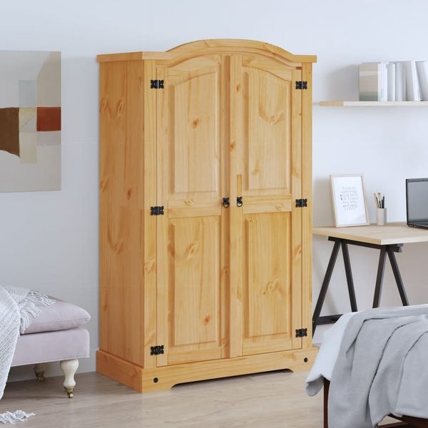 vidaXL Kleiderschrank Mexiko-Stil Kiefernholz 2 Türen 243732