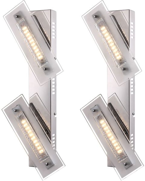 2er Set LED Kristall Wandleuchten, Spots schwenkbar