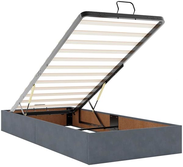 vidaXL Ottoman-Bett mit Matratze Dunkelgrau 100x200 cm Samt 3311754 Bild 12
