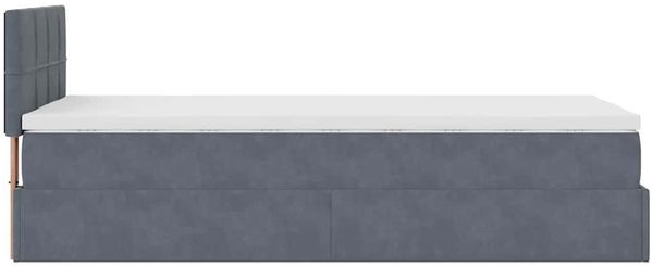 vidaXL Ottoman-Bett mit Matratze Dunkelgrau 100x200 cm Samt 3311754 Bild 10