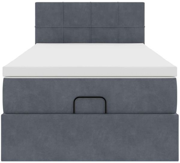 vidaXL Ottoman-Bett mit Matratze Dunkelgrau 100x200 cm Samt 3311754 Bild 7
