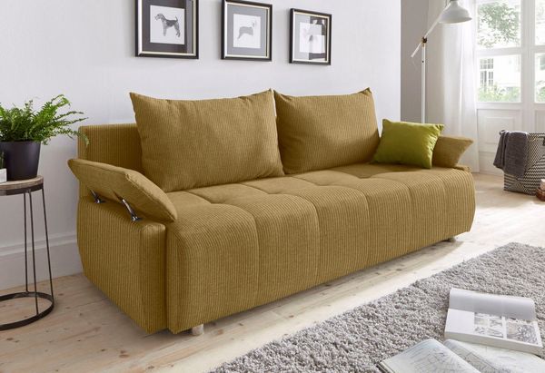 COLLECTION AB Schlafsofa Funtastic, B: 212 cm, Liegel. 145x187 cm, Bettfunktion, Bettkasten, Armteilverstellung & 1 Zierkissen, Federkern
