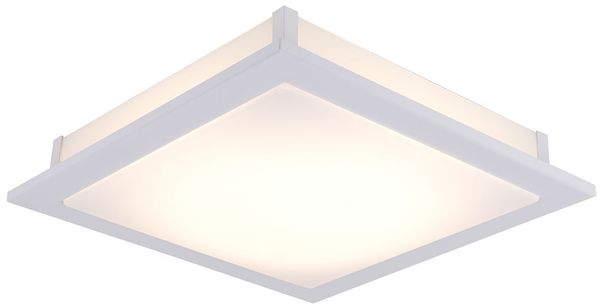 LED Deckenleuchte, Stahl, Glas, weiß, L 38,5 cm