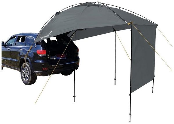 Skandika Sonnensegel SUV, Vorzelt für Auto, Heckklappe, freistehend auch ohne Auto, wasserdicht, Aufstellstangen, mit Seitenwand, 3000mm Wassersäule, Tarp