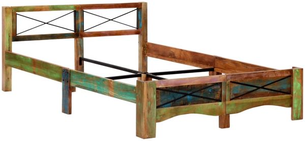 Doppelbett, Betten für Erwachsene, Massivholzbett ohne Matratze Altholz 140x200 cm de3510