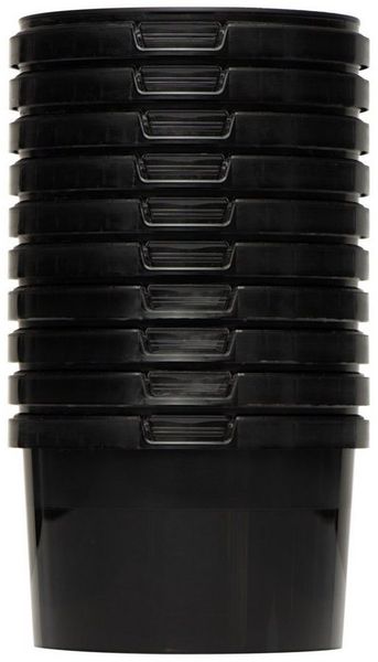 BENBOW Aufbewahrungssystem Eimer mit Deckel 30 20 10 5 3 1 0,5 L Schwarz Lebensmittelecht Eimer, Polypropylen - Lebensmittelecht, Geschmacksneutral, Auslaufsicher, (10-tlg, PZH-, BRC- und DIN-ISO-zertifiziert), für Lebensmittel, Farben, Chemikalien