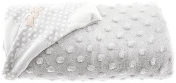 Babydecke Doppellagig 75x100 cm mit Bärenengel und Wolken Grau Motiv 1 Bild 4