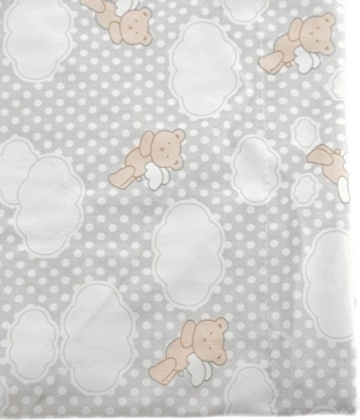 Babydecke Doppellagig 75x100 cm mit Bärenengel und Wolken Grau Motiv 1 Bild 2