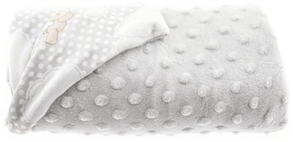 Babydecke Doppellagig 75x100 cm mit Bärenengel und Wolken Grau Motiv 1 Bild 3