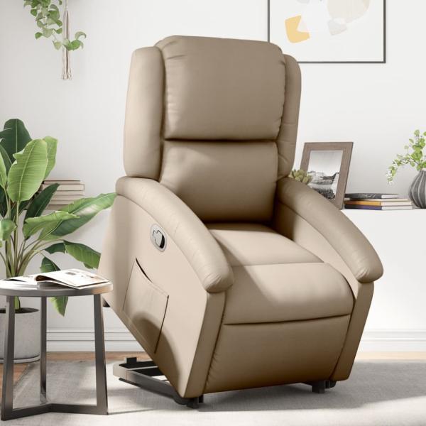 vidaXL Relaxsessel mit Aufstehhilfe Cappuccino-Braun Kunstleder 3204232