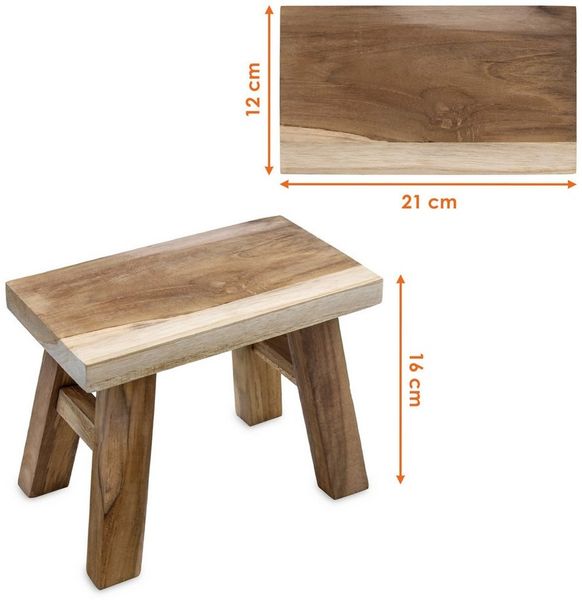 Spetebo Blumenhocker Teakholz Blumensitzbank natur rechteckig (Anzahl, 1 St, Stück), Vielseitig einsetzbar