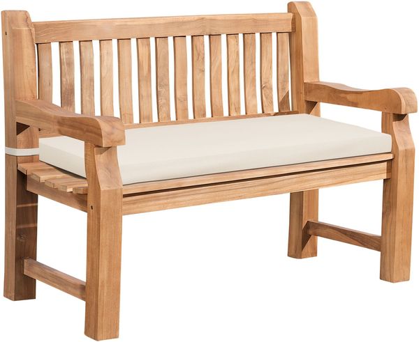 CLP Gartenbank Teakholz Daxon mit Sitzkissen,creme 120 cm