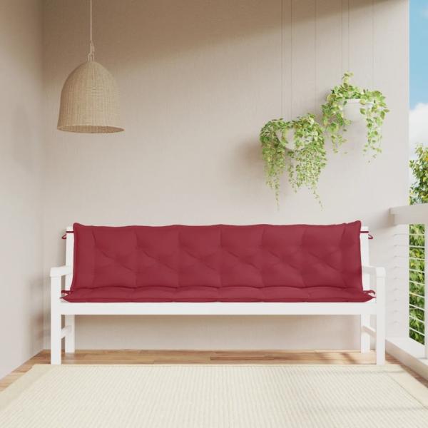 vidaXL Gartenbank-Auflagen 2 Stk. Weinrot 200x50x7 cm Oxford-Gewebe 361744