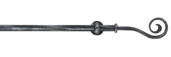 GARESA Gardinenstange ESPERANCA, Ø 16 mm, 1-läufig, Wunschmaßlänge, verschraubt, Metall, rustikale Vorhanggarnitur, verlängerbar, Eisen, Endk. Spirale Bild 4