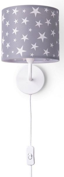 Paco Home Wandleuchte Capri 315, ohne Leuchtmittel, Lampe Kinderzimmer Babyzimmer ∅18cm Sterne Kabellänge 3m E14
