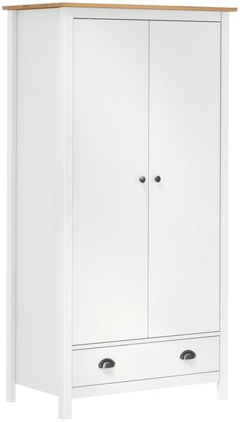 vidaXL Kleiderschrank mit 2 Türen Hill Range Weiß 89 x 50 x 170 cm Kiefer [288950]