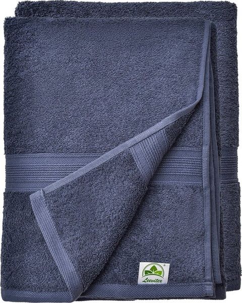 leevitex® Saunatuch Frottee XXL, (2-St), 80 x 200 cm, extra groß & saugfähig, Navyblau/Marine