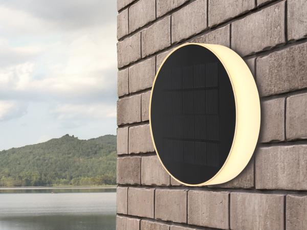 Solarleuchte mit abnehmbaren Erdspieß, auch zur Wandmontage geeignet Ø15cm