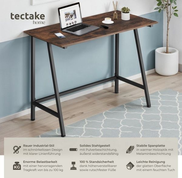 tectake Schreibtisch Newton (1-St, 1 tlg), Handlicher Schreibtisch in typischer Industrie-Optik