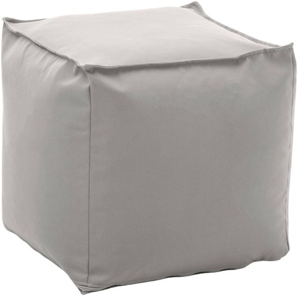 Dmora Aron Pouf, Multifunktionspouf, Relaxsessel aus gepolstertem Stoff, 100 % Made in Italy, 45x45h45 cm, Weiß