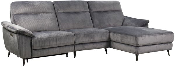Wohnlandschaft Leander / LBYU-S-001-BRCL23L-9-R, Stoff, Grau