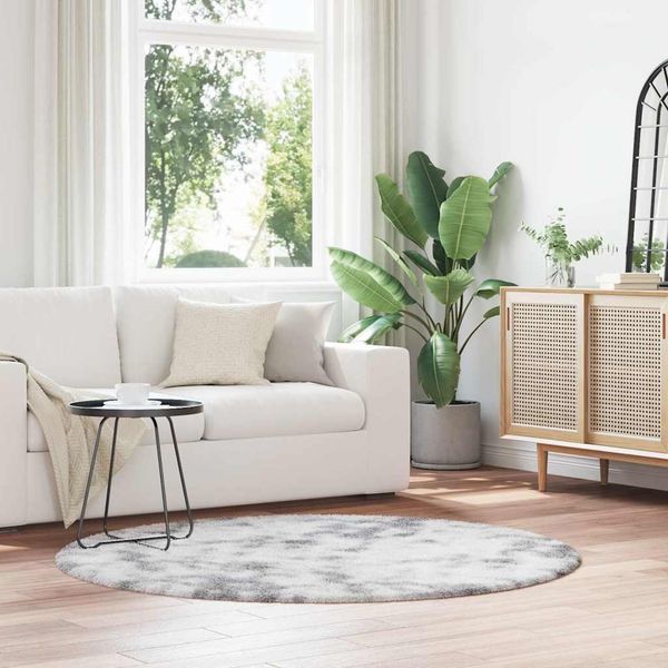 vidaXL Teppich Shaggy Hochflor NAVARRA Silbergrau 160x160 cm Polyester 4102916