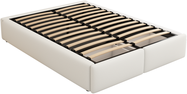 Merax Polsterbett ohne Kopfteil, mit hydraulischer Lagerung und 2 Schubladen, Weiß, 140*200cm Bild 9