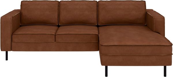 Home affaire Ecksofa Watkins, wahlweise mit Schlaffunktion/Bettkasten, moderne offene Naht, Recamiere beidseitig montierbar, L-Form, Breite 232 cm