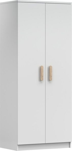 Deine Möbel 24 Kinderkleiderschrank INGE 06 in Weiß / Weiß + Grau / Weiß + Eiche Sonoma Jugendzimmer (Griffe in Rosa/Blau/Grün/Weiß/Eiche Sonoma/Grau)
